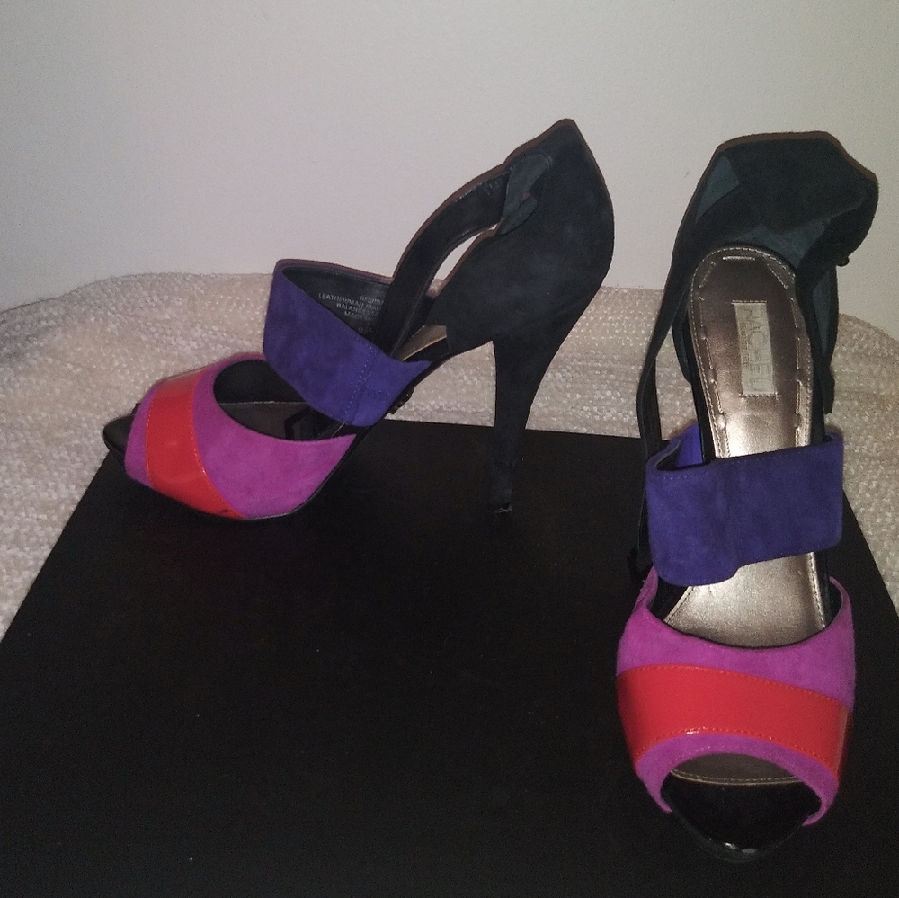 Multi colored suede stiletto